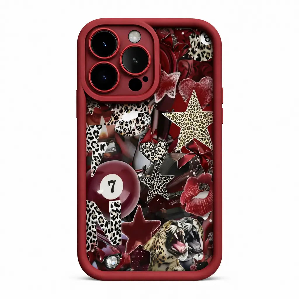 ROUGE ICON Phone Case front view showcasing bold red design